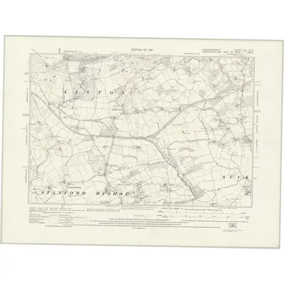 1926 Map of Herefordshire XXI.SE, 1931 Print