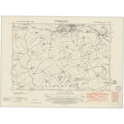 1938 Map of Herefordshire XXI.SW, 1949 Print