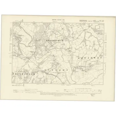 1902 Map of Herefordshire XXII.NW, 1905 Print