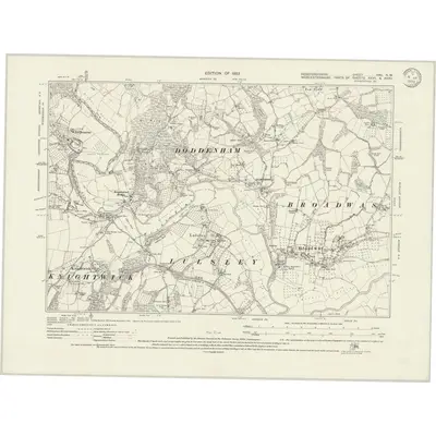 1926 Map of Herefordshire XXII.NW, 1932 Print
