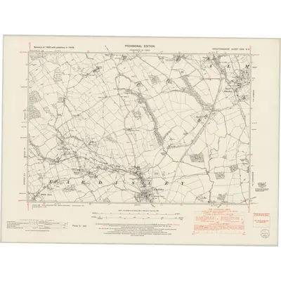 1945 Map of Herefordshire XXIV.NE, 1953 Print