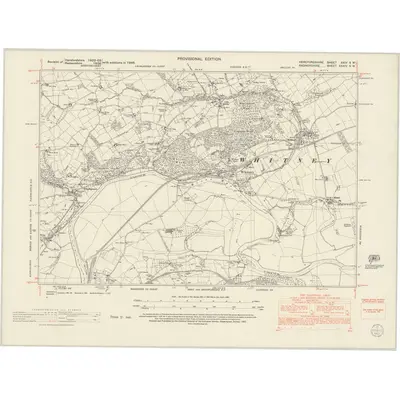 1945 Map of Herefordshire XXIV.SW, 1953 Print