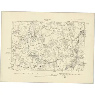 1885 Map of Herefordshire XXIX.SW, 1886 Print
