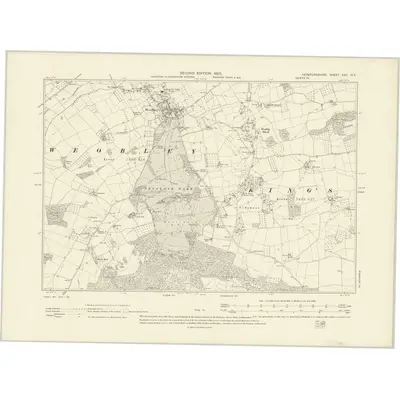 1902 Map of Herefordshire XXV.NE, 1905 Print