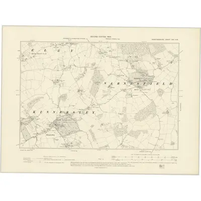 1902 Map of Herefordshire XXV.NW, 1905 Print