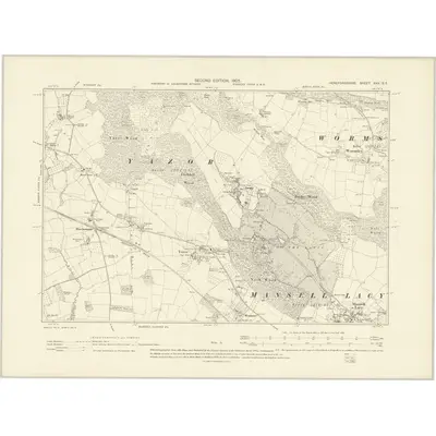 1902 Map of Herefordshire XXV.SE, 1905 Print