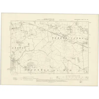 1902 Map of Herefordshire XXV.SW, 1905 Print