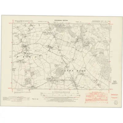 1945 Map of Herefordshire XXVI.NW, 1952 Print