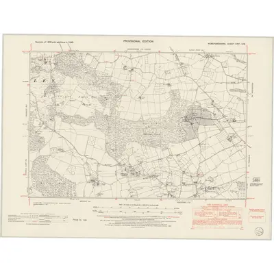 1945 Map of Herefordshire XXVI.SW, 1952 Print