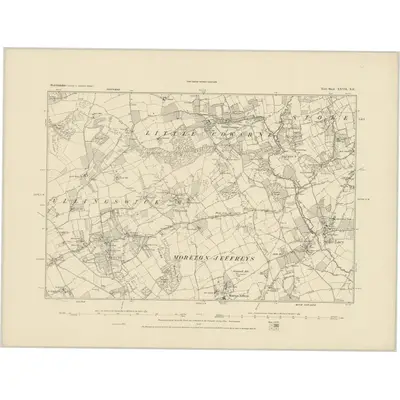1885 Map of Herefordshire XXVII.NE, 1886 Print