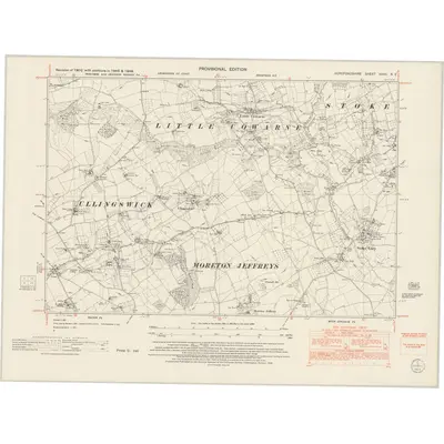1945 Map of Herefordshire XXVII.NE, 1953 Print