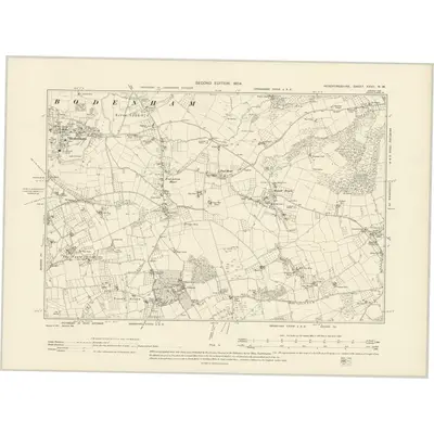 1902 Map of Herefordshire XXVII.NW, 1904 Print