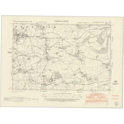 1945 Map of Herefordshire XXVII.NW, 1952 Print