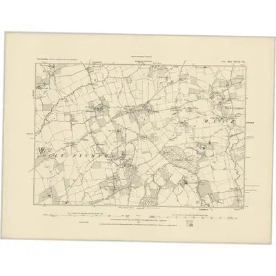 1885 Map of Herefordshire XXVII.SE, 1886 Print