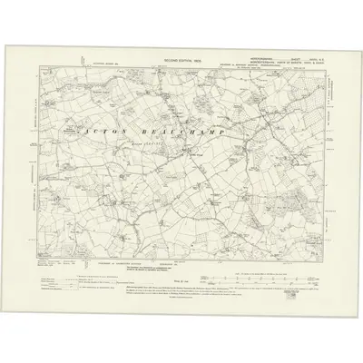 1902 Map of Herefordshire XXVIII.NE, 1905 Print