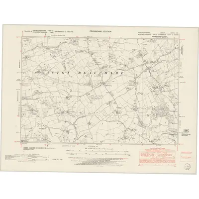 1948 Map of Herefordshire XXVIII.NE, 1953 Print