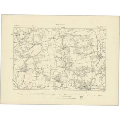 1885 Map of Herefordshire XXVIII.NW, 1886 Print
