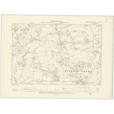 1902 Map of Herefordshire XXVIII.NW, 1905 Print