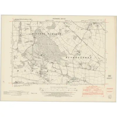 1945 Map of Herefordshire XXXII.NE, 1953 Print