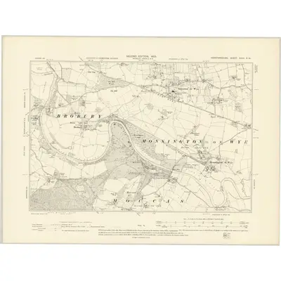 1903 Map of Herefordshire XXXII.NW, 1905 Print