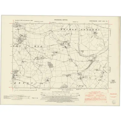 1945 Map of Herefordshire XXXII.SE, 1952 Print