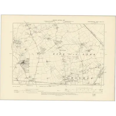 1903 Map of Herefordshire XXXIII.NE, 1905 Print