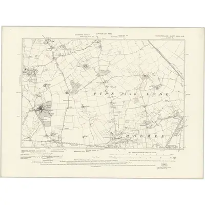 1926 Map of Herefordshire XXXIII.NE, 1930 Print