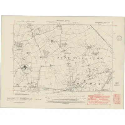 1938 Map of Herefordshire XXXIII.NE, 1948 Print