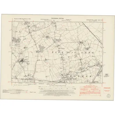 1945 Map of Herefordshire XXXIII.NE, 1953 Print