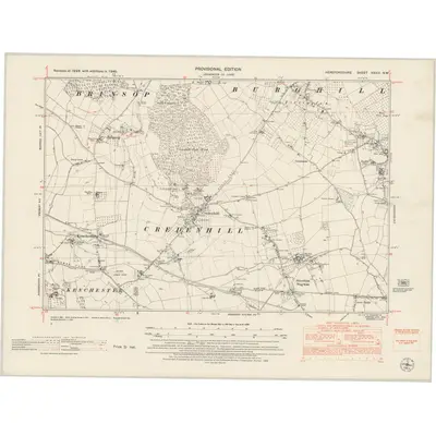 1945 Map of Herefordshire XXXIII.NW, 1953 Print