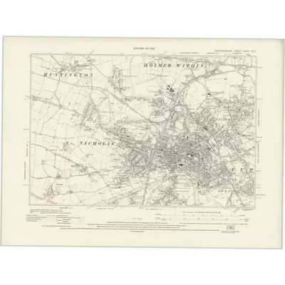 1928 Map of Herefordshire XXXIII.SE, 1930 Print