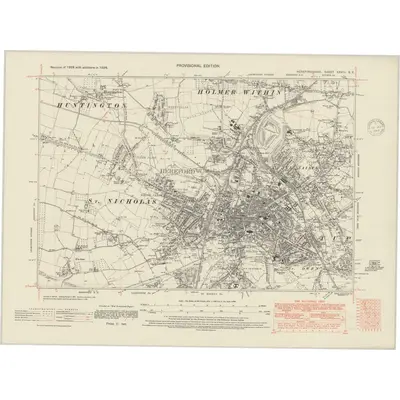 1938 Map of Herefordshire XXXIII.SE, 1948 Print