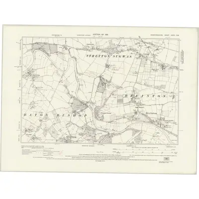 1928 Map of Herefordshire XXXIII.SW, 1931 Print