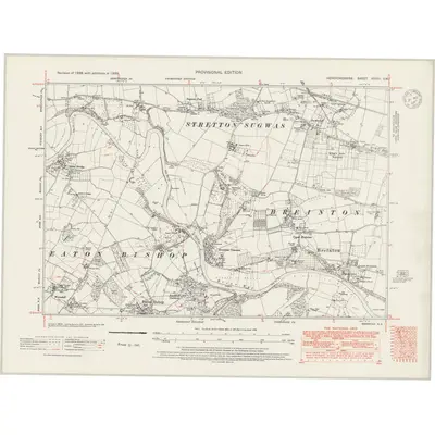 1938 Map of Herefordshire XXXIII.SW, 1947 Print