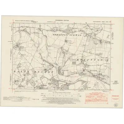 1945 Map of Herefordshire XXXIII.SW, 1953 Print