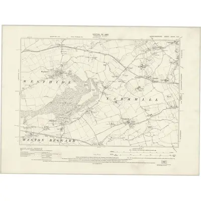1927 Map of Herefordshire XXXIV.NE, 1930 Print