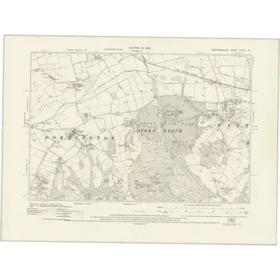 1927 Map of Herefordshire XXXIV.SE, 1930 Print