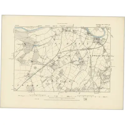 1886 Map of Herefordshire XXXIX.NE, 1887 Print