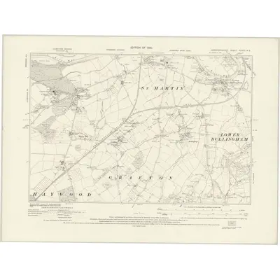 1928 Map of Herefordshire XXXIX.NE, 1930 Print