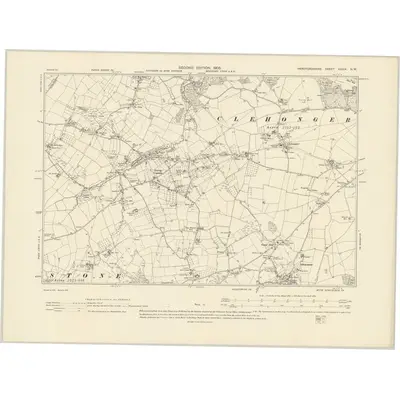 1903 Map of Herefordshire XXXIX.NW, 1905 Print