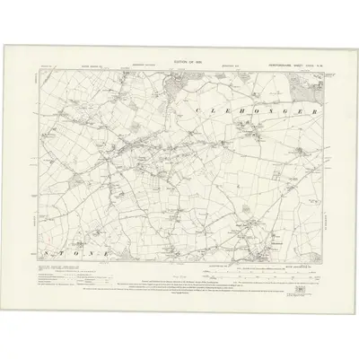 1928 Map of Herefordshire XXXIX.NW, 1931 Print