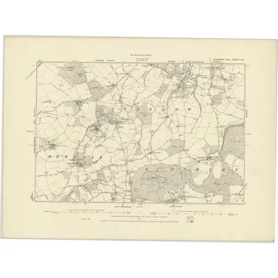 1886 Map of Herefordshire XXXIX.SE, 1887 Print