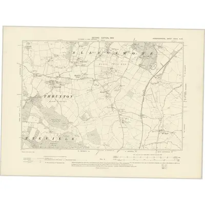 1903 Map of Herefordshire XXXIX.SW, 1905 Print