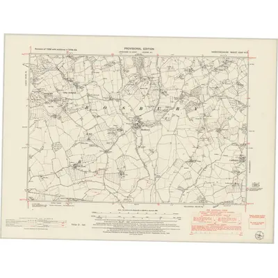 1948 Map of Herefordshire XXXV.NE, 1953 Print