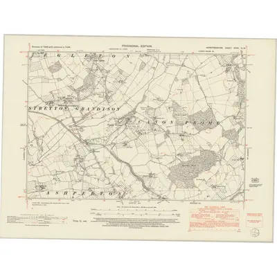 1948 Map of Herefordshire XXXV.NW, 1952 Print