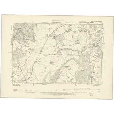 1903 Map of Herefordshire XXXVI.SW & SE, 1905 Print