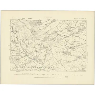 1886 Map of Herefordshire XXXVII.NE, 1887 Print