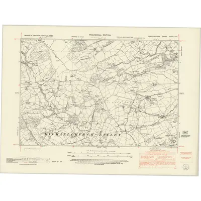 1950 Map of Herefordshire XXXVII.NE, 1952 Print