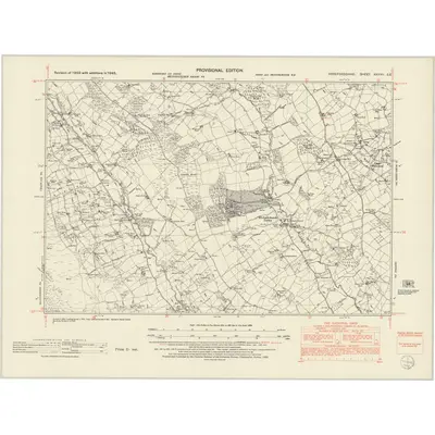 1945 Map of Herefordshire XXXVII.SE, 1952 Print