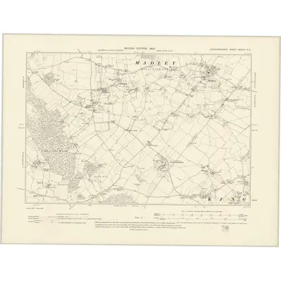 1903 Map of Herefordshire XXXVIII.NE, 1905 Print